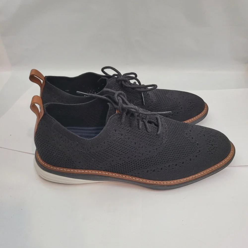 Cole Haan OriginalGrand Wingtip Oxford Mens Black Stitchlite Knit Shoes C32152